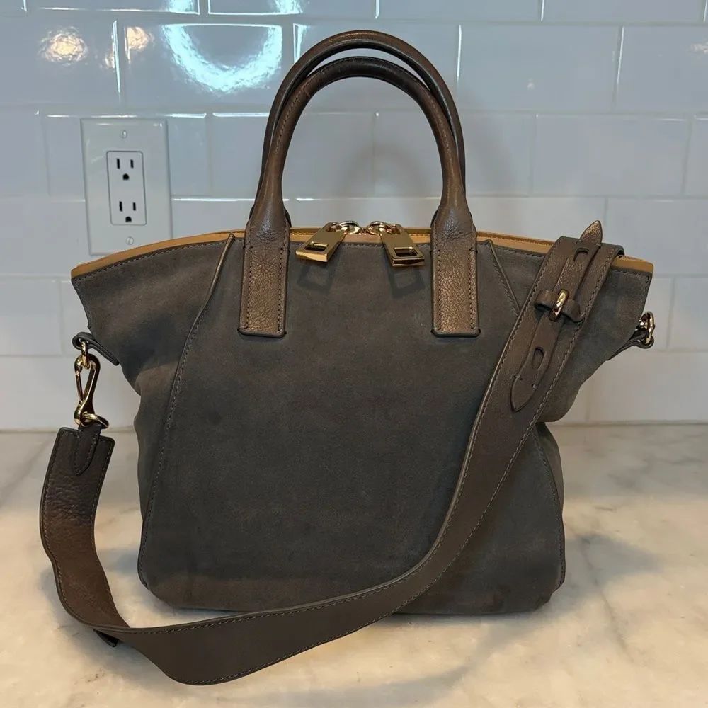 Vince Camuto Purse Aleah Suede Leather Tote Crossbody Shoulder Bag